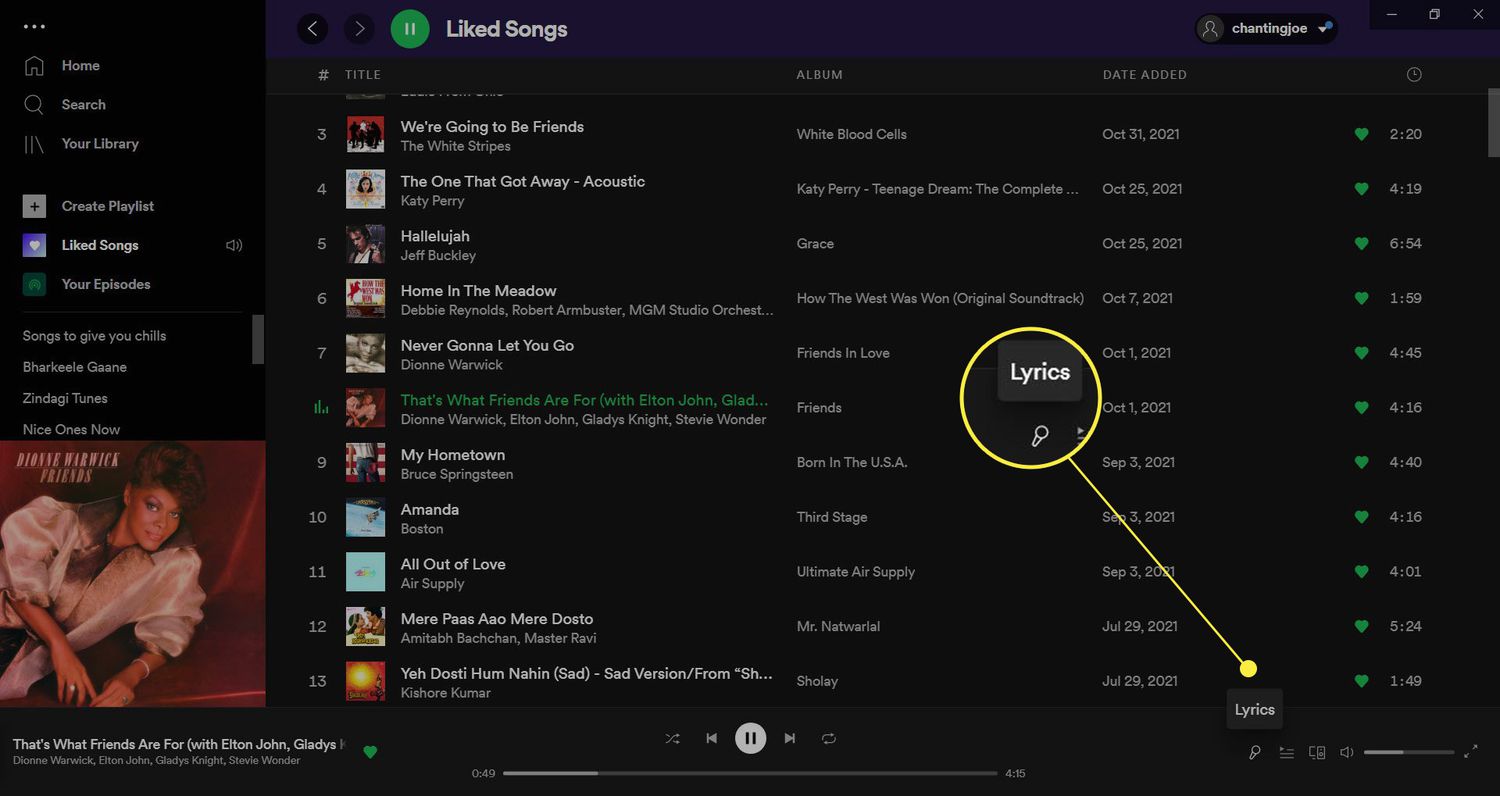 Masaüstü Uygulamasında Spotify'da Şarkı Sözlerine Bakın