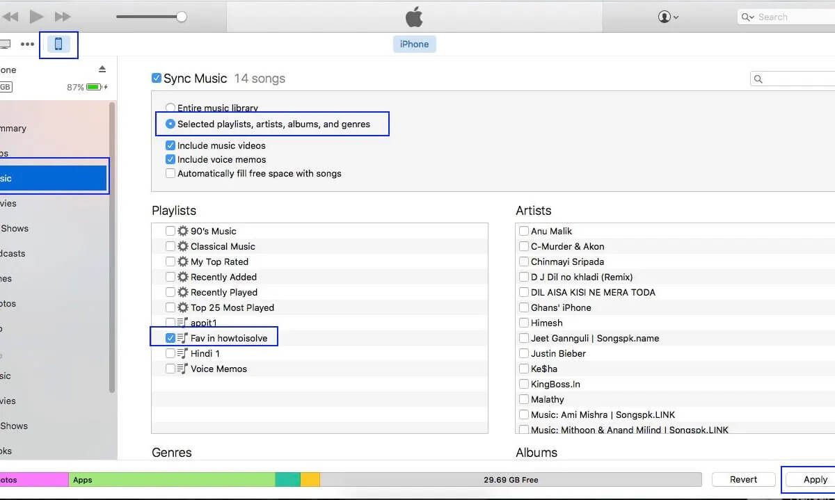 İTunes Çalma Listesini iPhone ile Eşitleyin: Standart Yöntem